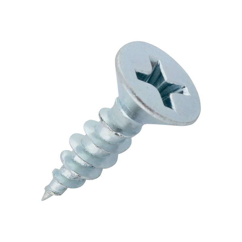 Rok Hardware 100 Pack #6 x 1/2" Coarse Thread Phillips Flat Head Wood Screws Zinc MDF - Image 1